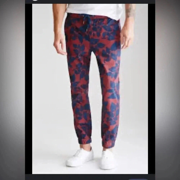 - 21MEN JOGGER PANTS MENS BURGUNDY AND NAVY POCKETS DRAWSTRING CASUAL SIZE… - Picture 3 of 9